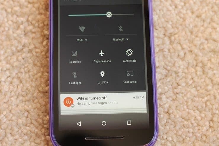 My Republic Wireless phone on airplane mode it cannot receive calls or texts like this