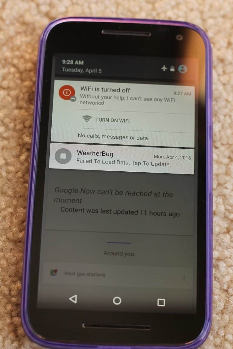 My Republic Wireless phone on airplane mode it is useless like this except as a clock no cal