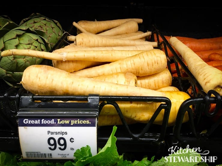 Parsnips in the grocery store