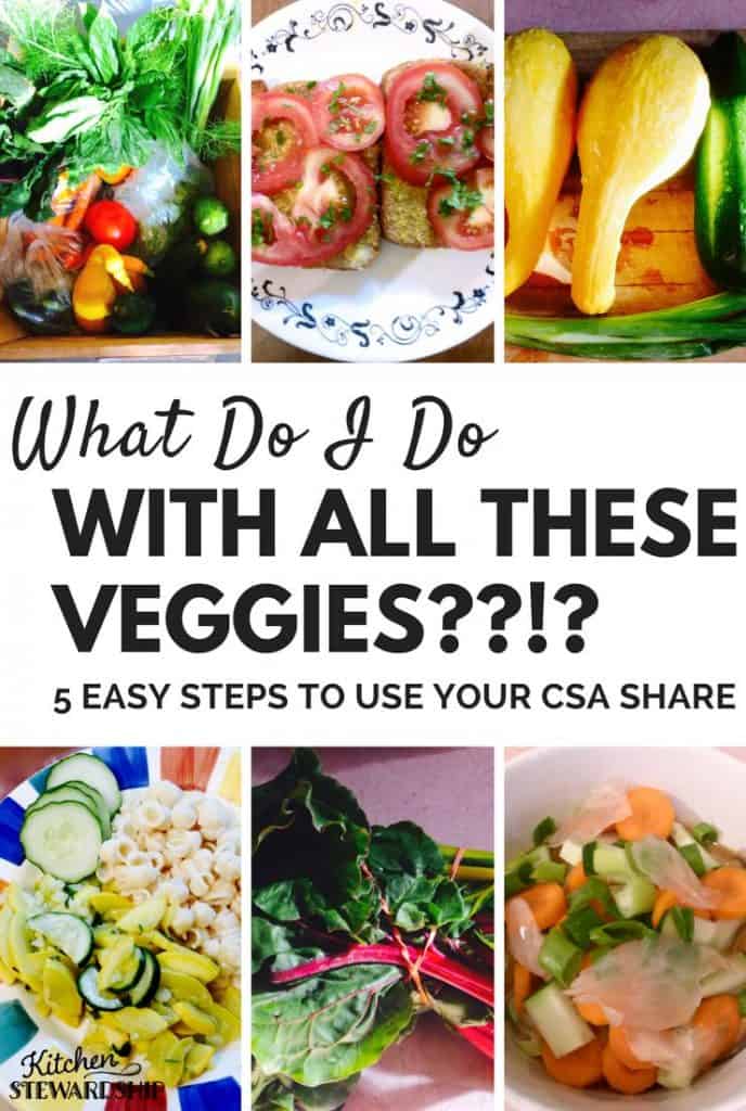 How to Use a Week’s Share of CSA Vegetables - sort, preserve, meal plan, recipes, and more!