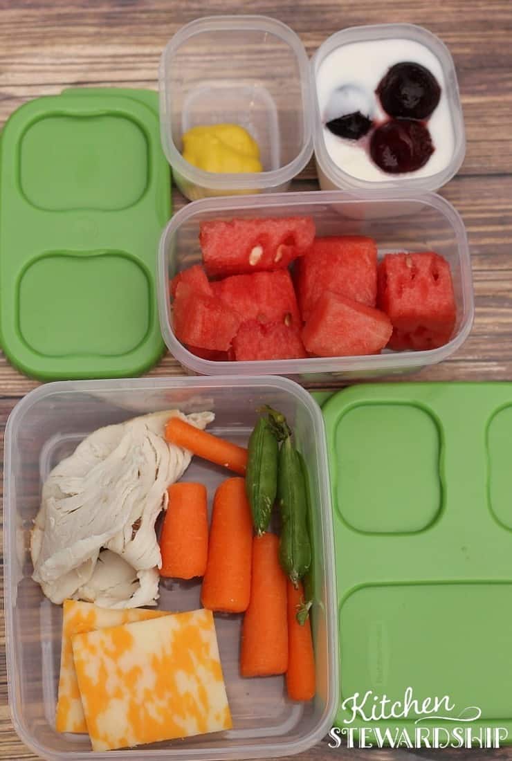 Rubbermaid Lunchblox fill the squares with healthy foods for school lunch