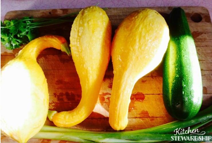 Squash in our CSA box and how to use up all your veggies