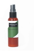 Bottle of natural insect repellent from Rainwater farm