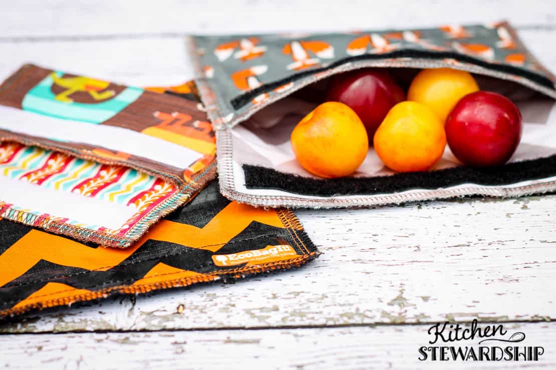 durable reusable bags from EcoBagIt with mini plums inside