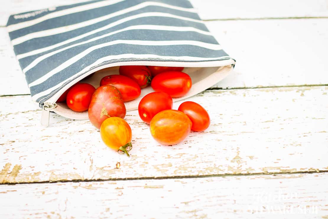 Lunchskins zippered bag wtih cherry tomatoes
