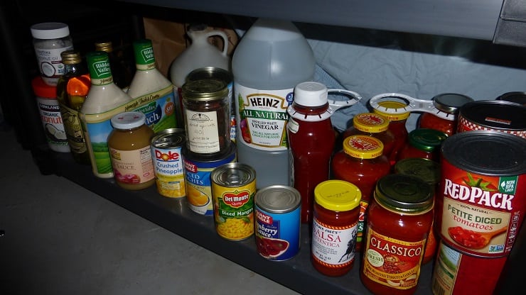 Department of dressings, sauces, oils and big jugs