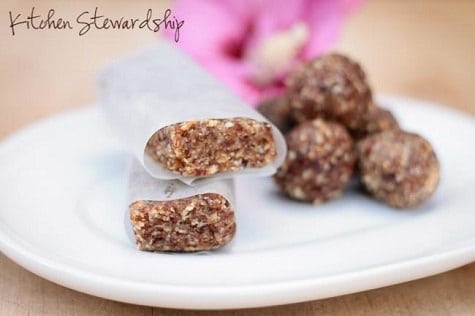 homemade fruit and nut energy bars on a plate