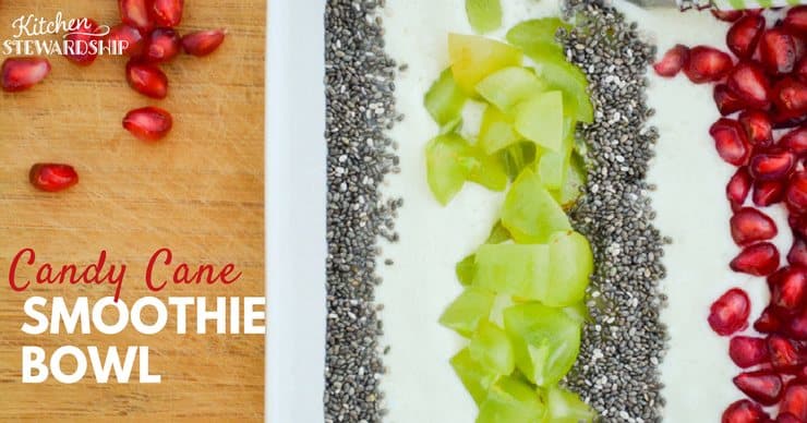 Quick and simple candy cane smoothie bowl - a healthy, fun and delicious way to start your day this holiday season (or year round!)