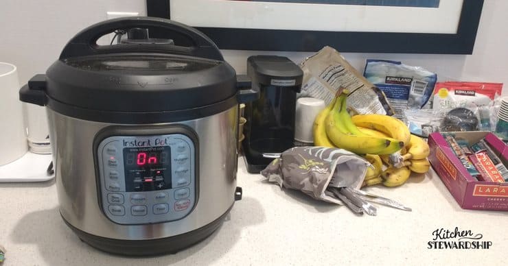 cooking with an Instant Pot in a hotel room