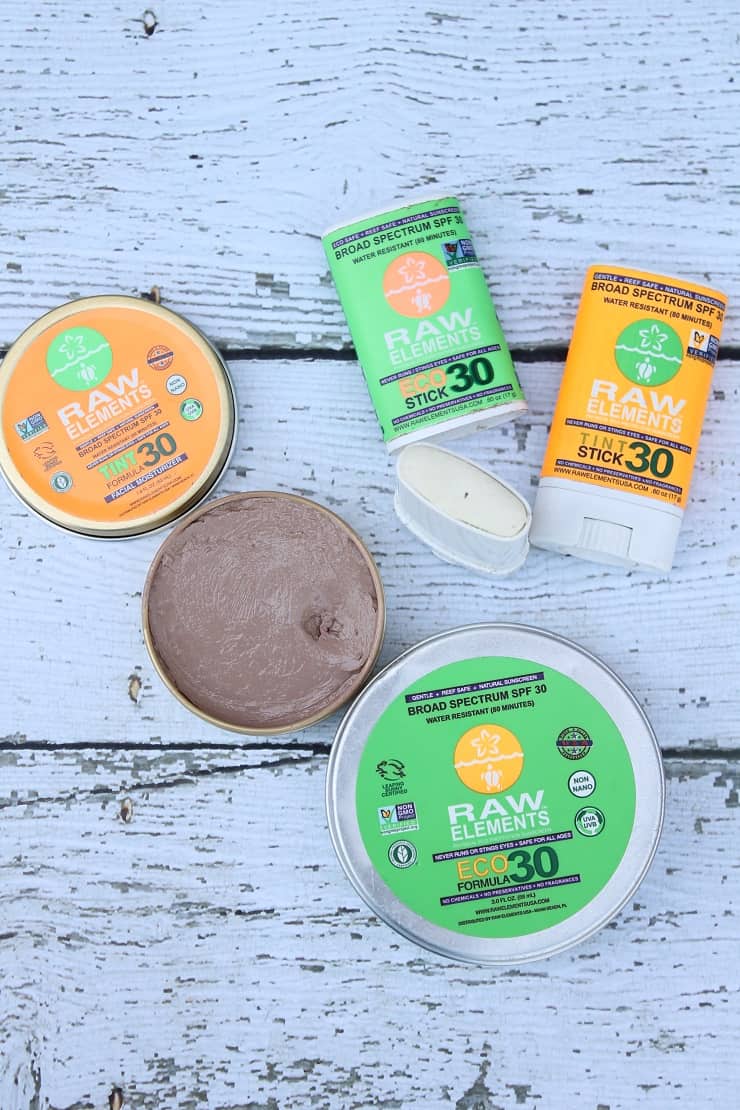 Raw Elements natural mineral sunscreen - tinted stick and tin