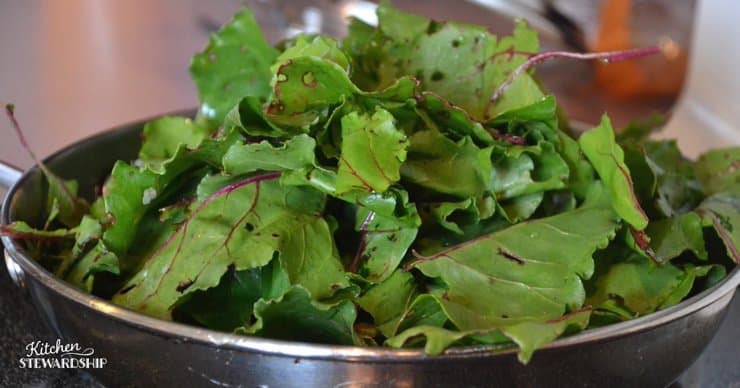 bowl full of beet greens
