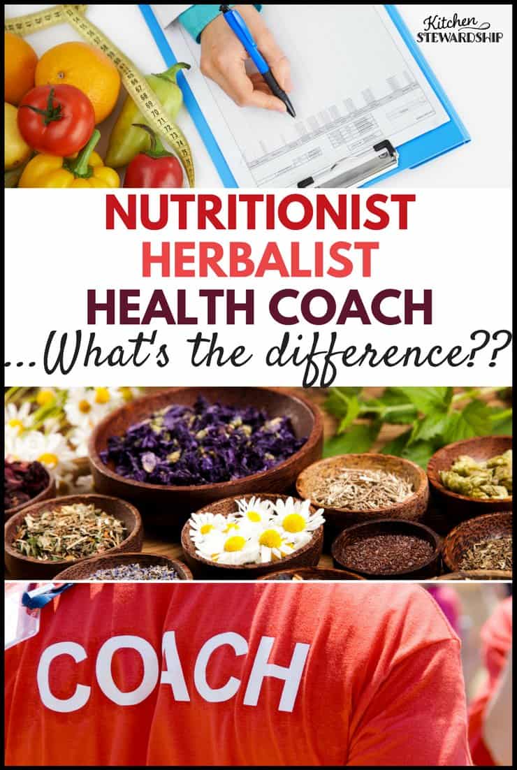 Difference between nutritionist vs herbalist vs health coach
