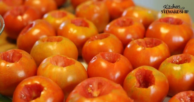 Easy Tomato Preservation cored tomatoes