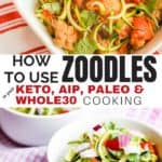 How to cook zoodles. Easy recipes and ideas on how to make these veggie pasta substitutes a staple in your home. Plus what spiralizer works the best.