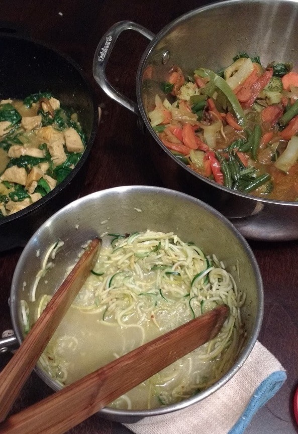 chicken stir fry with veggies and zucchini noodles