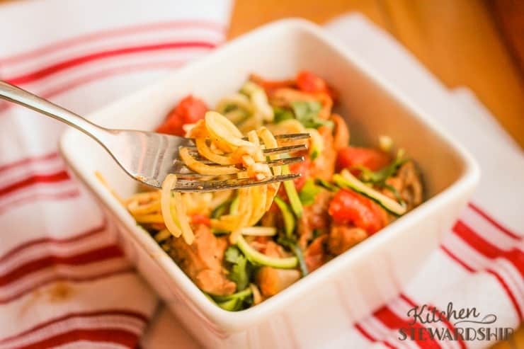 zoodles with chicken Tikki Masala instead of rice