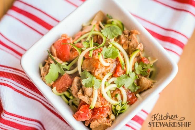 zoodles with chicken Tikki Masala instead of rice