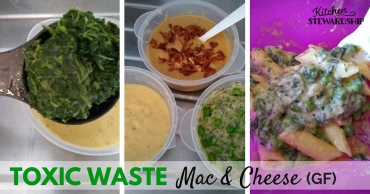 Halloween themed \'toxic waste\' mac and cheese