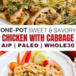 One-Pot Sweet & Savory Chicken with Cabbage Recipe - total real food deliciousness from our family to yours! #whole30 #paleo #grainfree #cleaneatingrecipes #realfood