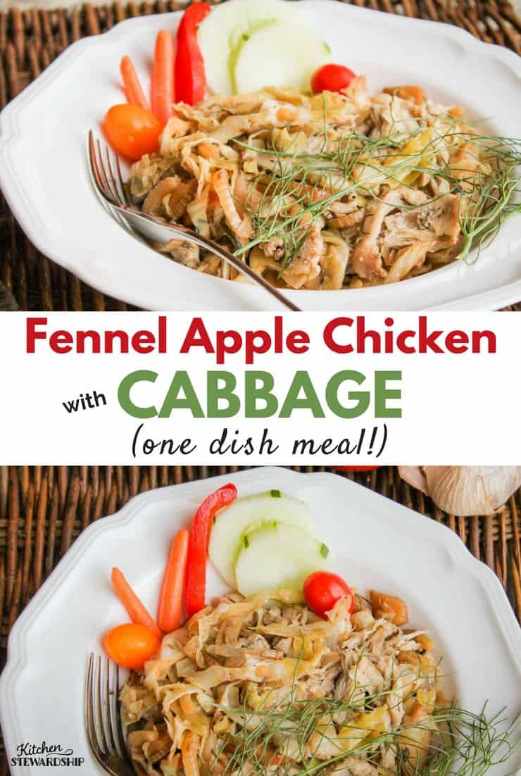 Fennel Apple Chicken with Cabbage (one dish meal)