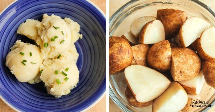 Instant Pot mashed potatoes no drain. Boiling potatoes in Instant Pot lets you cook these big chunks and you don't have to drain!