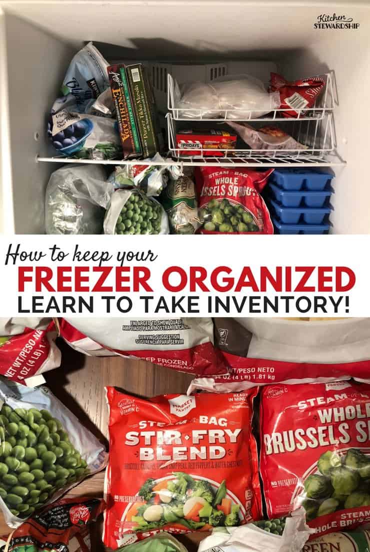 Organized freezer and frozen vegetables using an inventory system