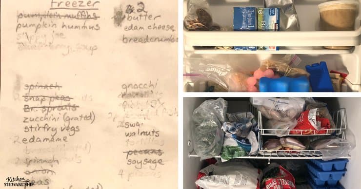 Freezer inventory system and organized freezer.