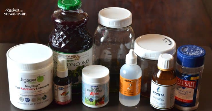 Vitamins, juice, probiotics and real salt to make smart water.