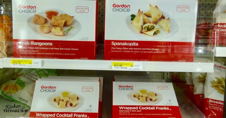 Frozen appetizers at Gordon Food Service.