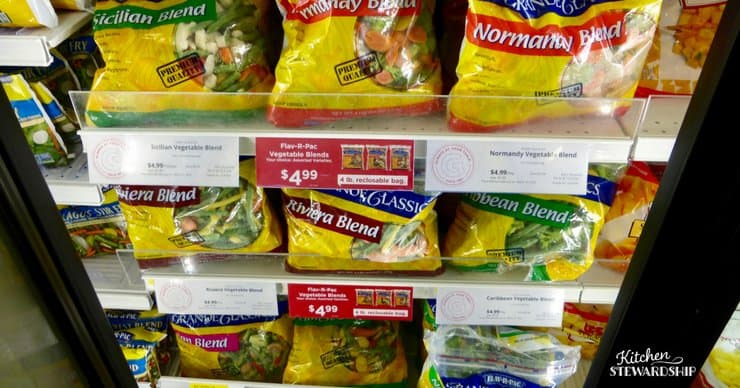 Frozen vegetables at Gordon Food Service, GFS stock