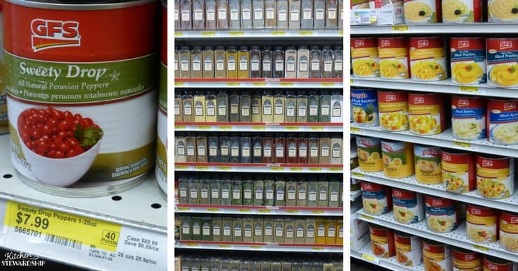 Canned food, herbs and seasonings at Gordon Food Service. GFS stock