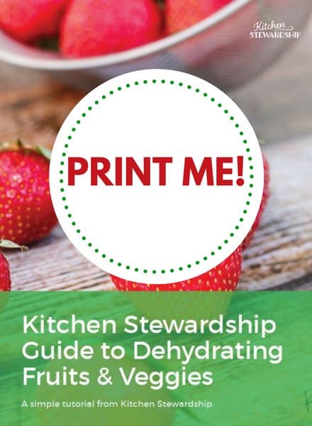 Printable guide to dehydrating fruits and veggies
