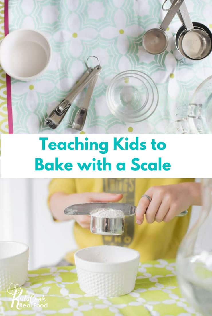 Child measuring flour in a cup