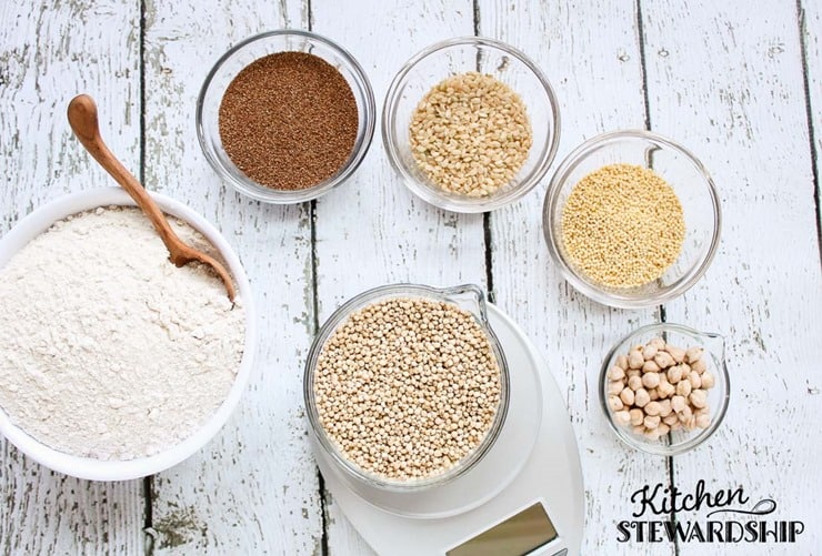 gluten-free whole grains and flour