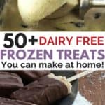 Scoop of dairy free ice cream and chocolate dipped ice cream bars.