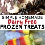 Chocolate covered ice cream bars, and rainbow colored popsicles