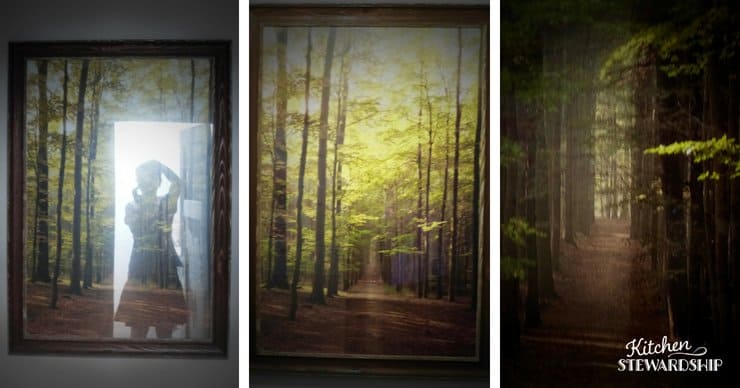 Using a picture to make a space look larger. 