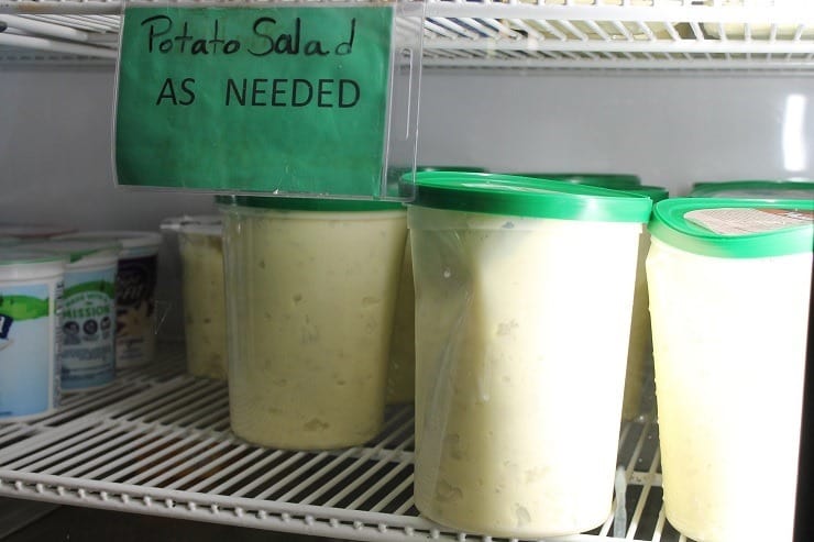 potato salad donation at food pantry - as much as you can take
