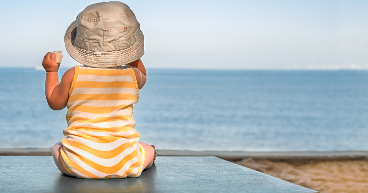 baby at beach