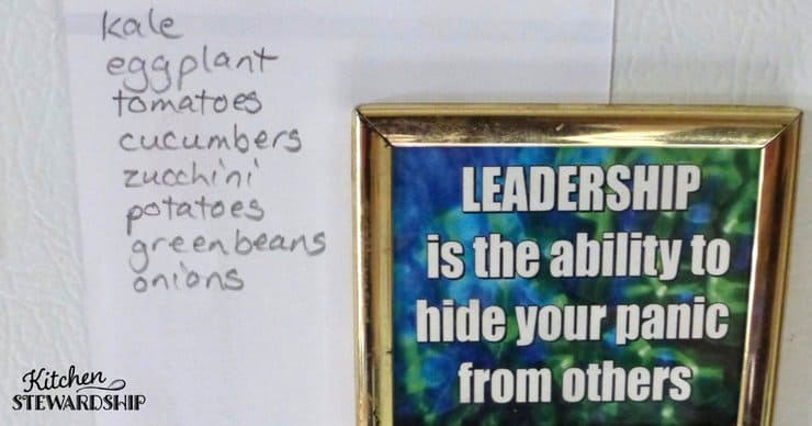 List of CSA vegetables to meal plan with for the week. 