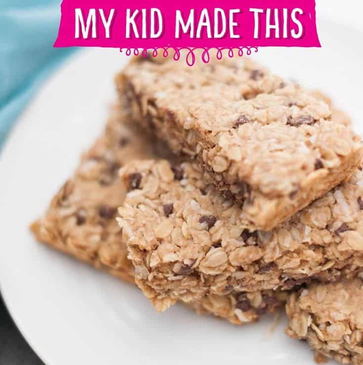 healthy homemade granola bars made by kids