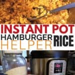 Instant Pot and cooked hamburger helper made gluten-free with rice.