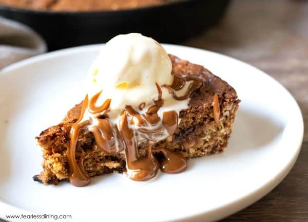 gluten free oatmeal cookie with ice cream on top