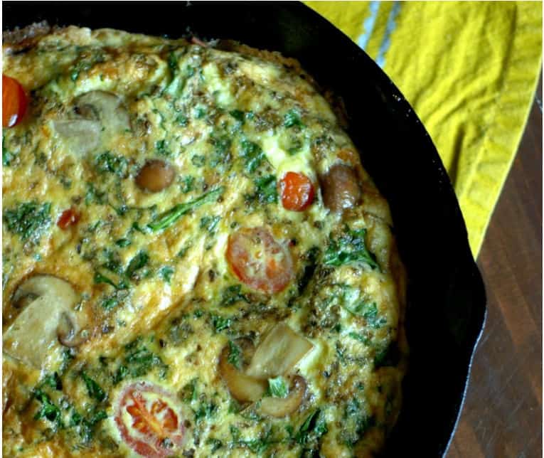 skillet frittata in a skillet
