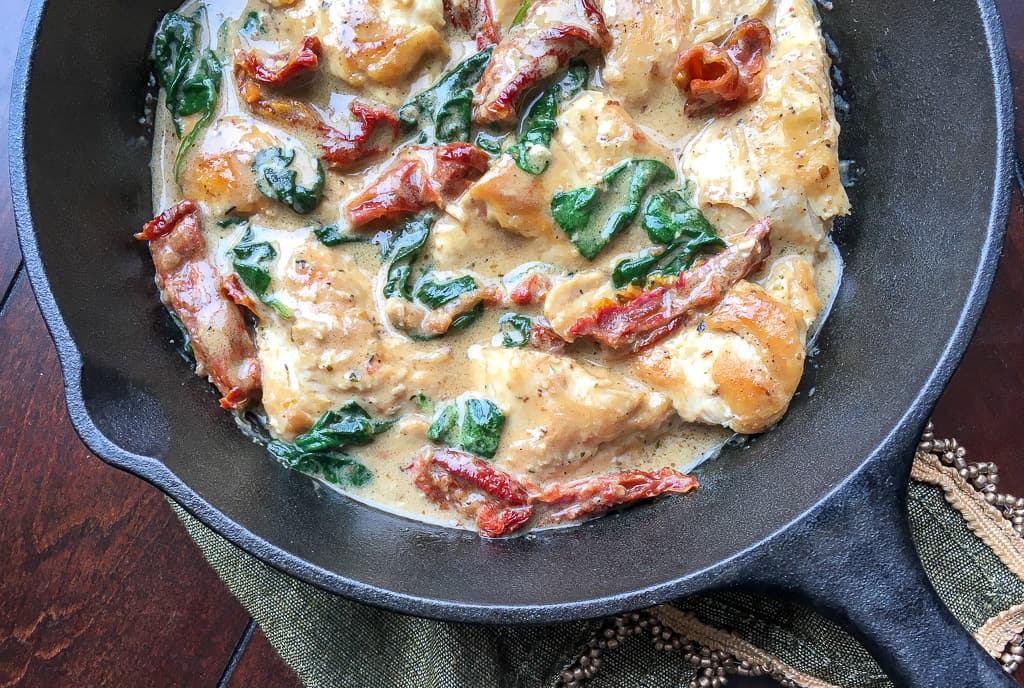 one pan skillet garlic chicken with cream sauce 