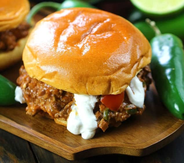 Taco sloppy joe sandwich