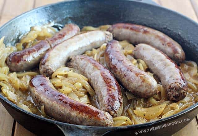 stovetop brats with sweet onions and hard apple cider recipe