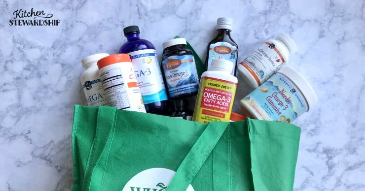 bag of fish oil supplements