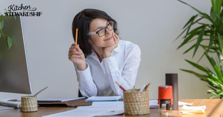Woman sitting at desk