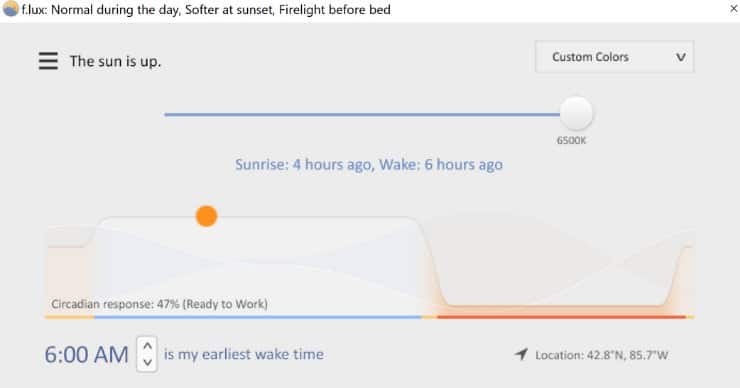 using f.lux on computer to improve sleep